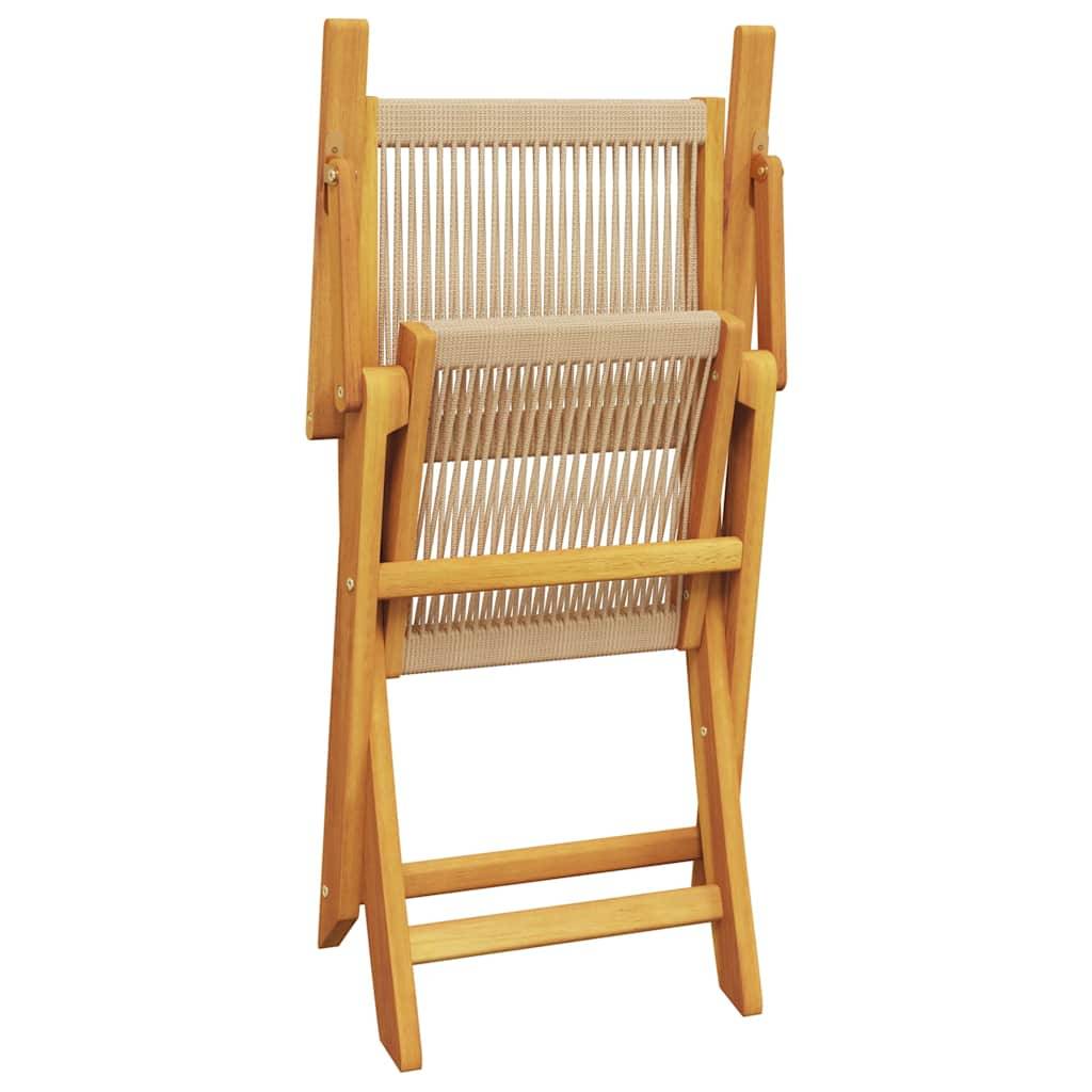 Vidaxl - Ensemble de bistro 3 pcs-Salons de jardin beige polypropylène et bois massif 556802 - Image 10