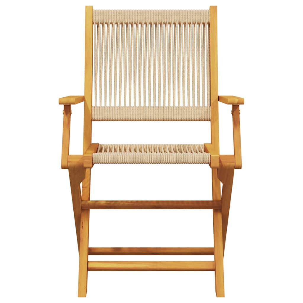 Vidaxl - Ensemble de bistro 3 pcs-Salons de jardin beige polypropylène et bois massif 556802 - Image 4