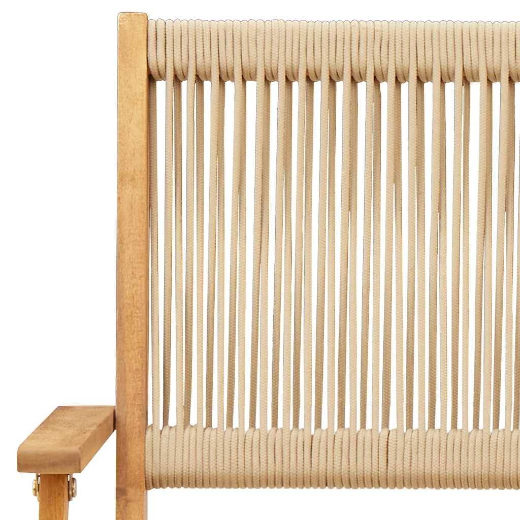 Vidaxl - Ensemble de bistro 3 pcs-Salons de jardin beige polypropylène et bois massif 556802 - Image 8