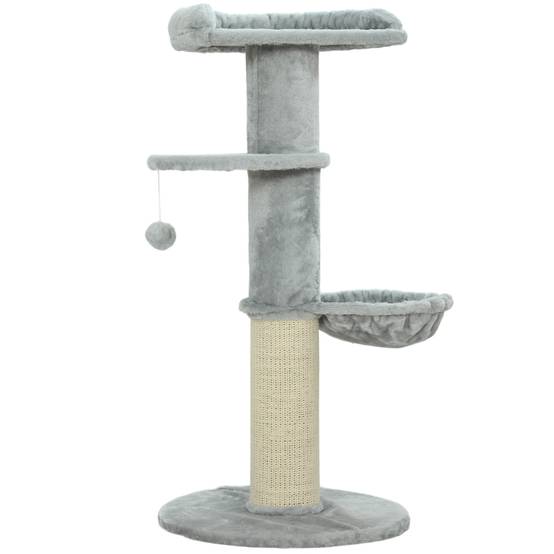 Arbre à Chat Solide Poteau Sisal Hamac et Plateforme Gris Clair 103cm - ComfortXL Outdoor Living - Image 2