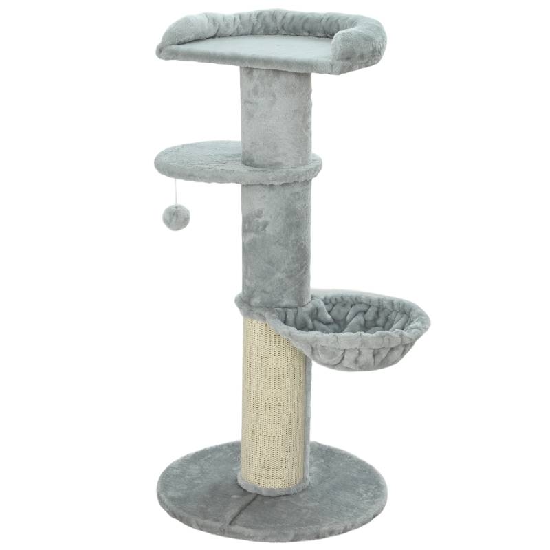 Arbre à Chat Solide Poteau Sisal Hamac et Plateforme Gris Clair 103cm - ComfortXL Outdoor Living - Image 8