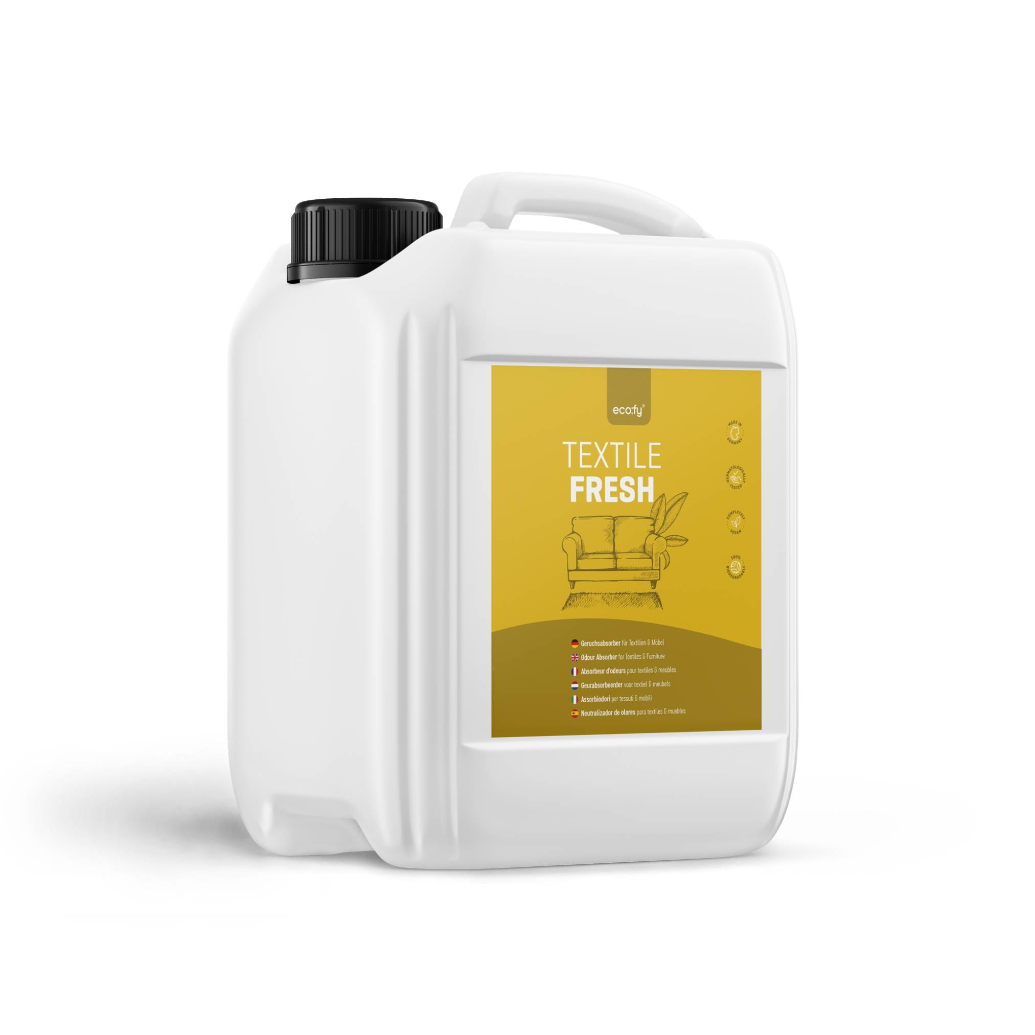 Absorbeur d'odeurs pour textiles & meubles - élimine les odeurs tenaces (2,5 l) | eco:fy