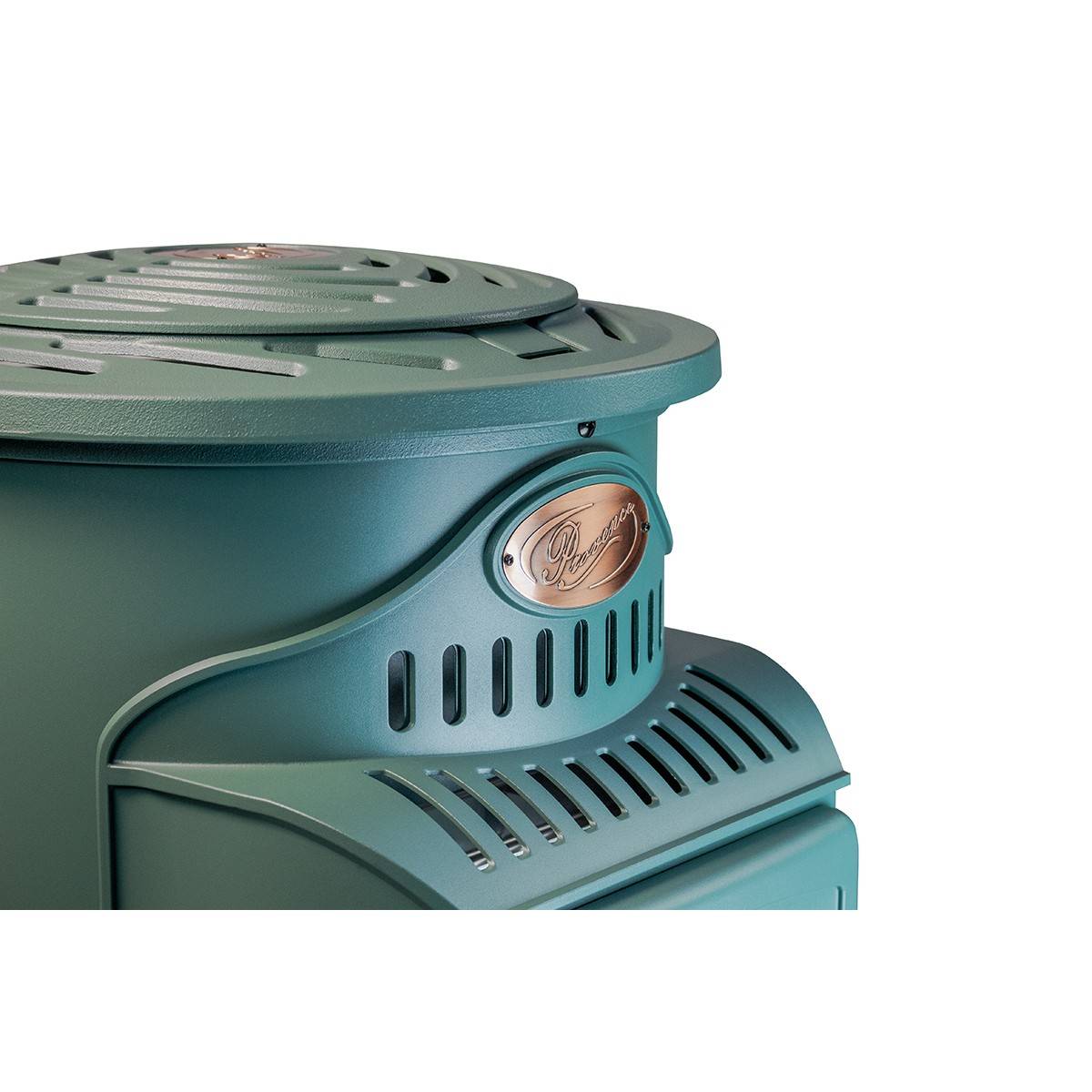 Universal - Poele à gaz 3,4 KW Vert Fonte véritable Effet poêle à bois + Tuyau gaz + détendeur butane Provence Sahara - Imagen 6