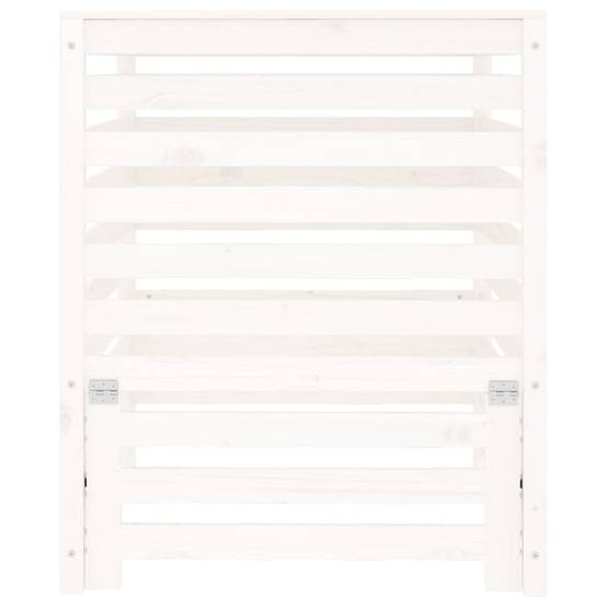 Grand composteur de jardin bois de pin massif 680L pour recyclage déchets Blanc – ComfortXL Outdoor Living - Image 5