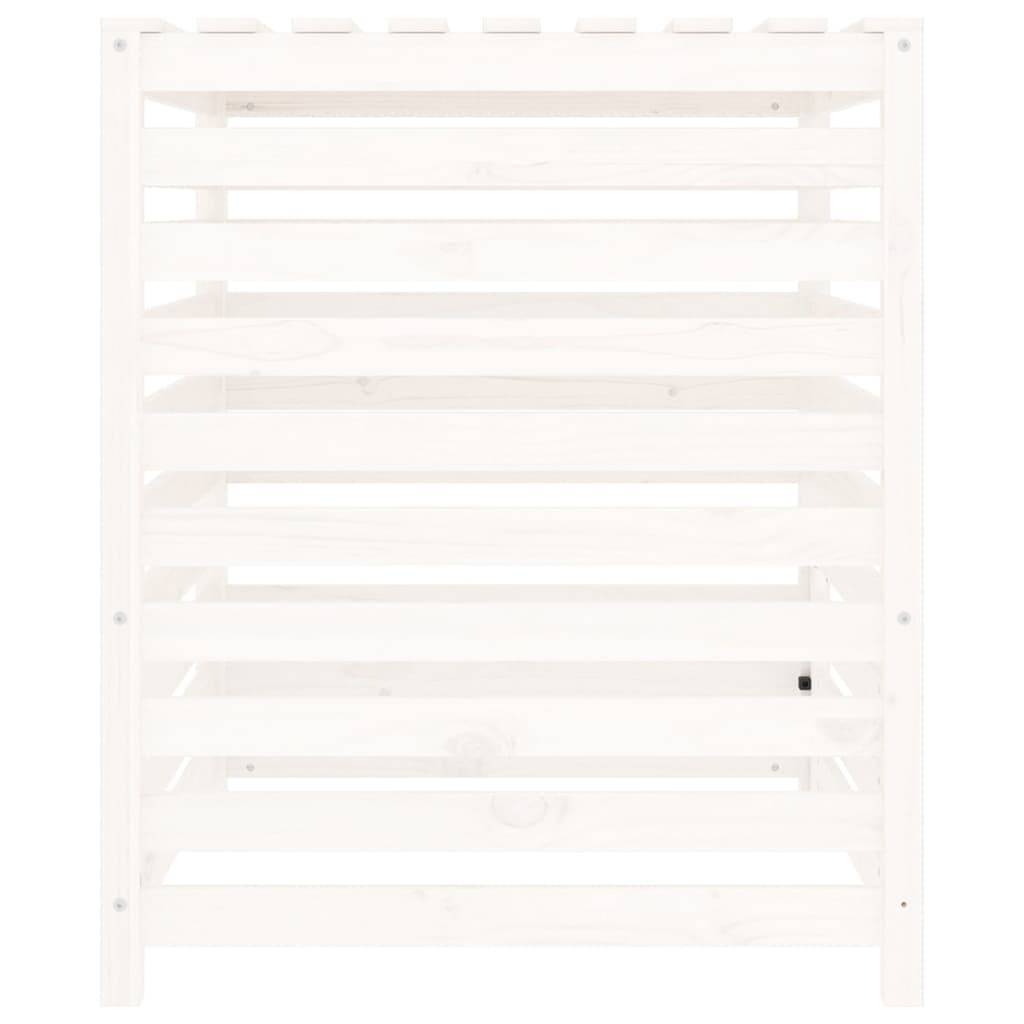 Grand composteur de jardin bois de pin massif 680L pour recyclage déchets Blanc – ComfortXL Outdoor Living - Image 7