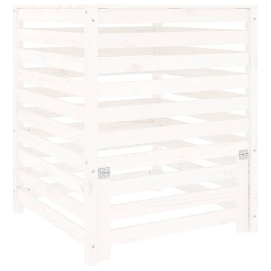 Grand composteur de jardin bois de pin massif 680L pour recyclage déchets Blanc – ComfortXL Outdoor Living - Image 2
