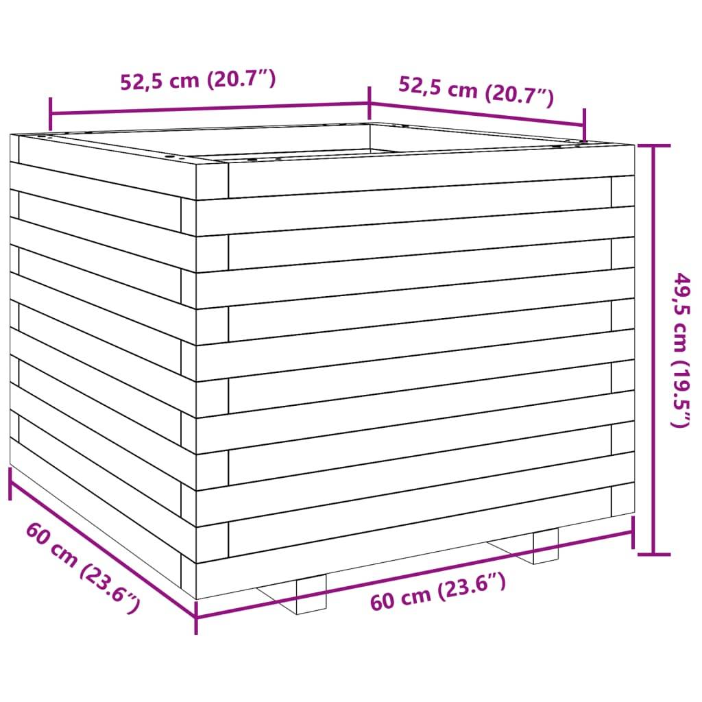 Maison Chic - Jardinière, Bac à fleurs, Pot de fleurs 60x60x49,5 cm bois de pin imprégné - Imagen 10