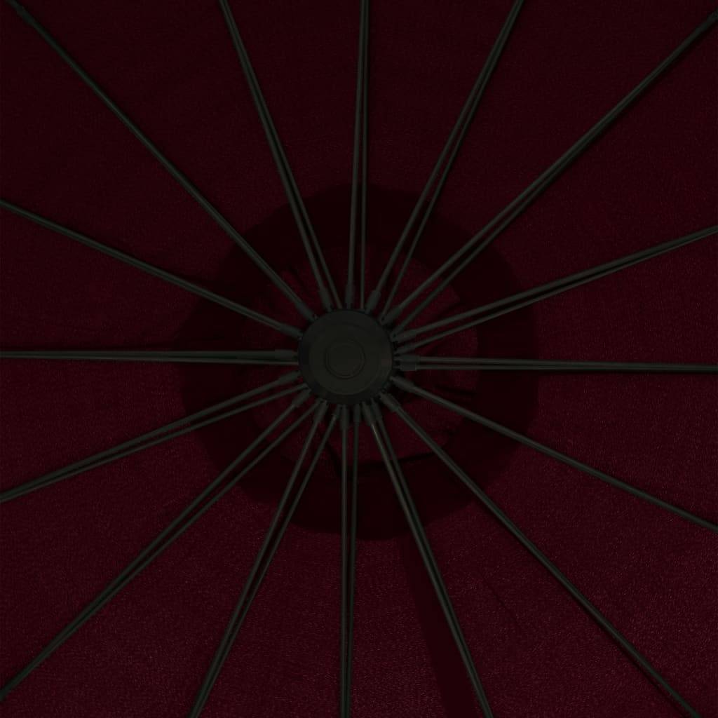 Helloshop26 - Parasol suspendu 3 m mât en aluminium bordeaux - Image 7