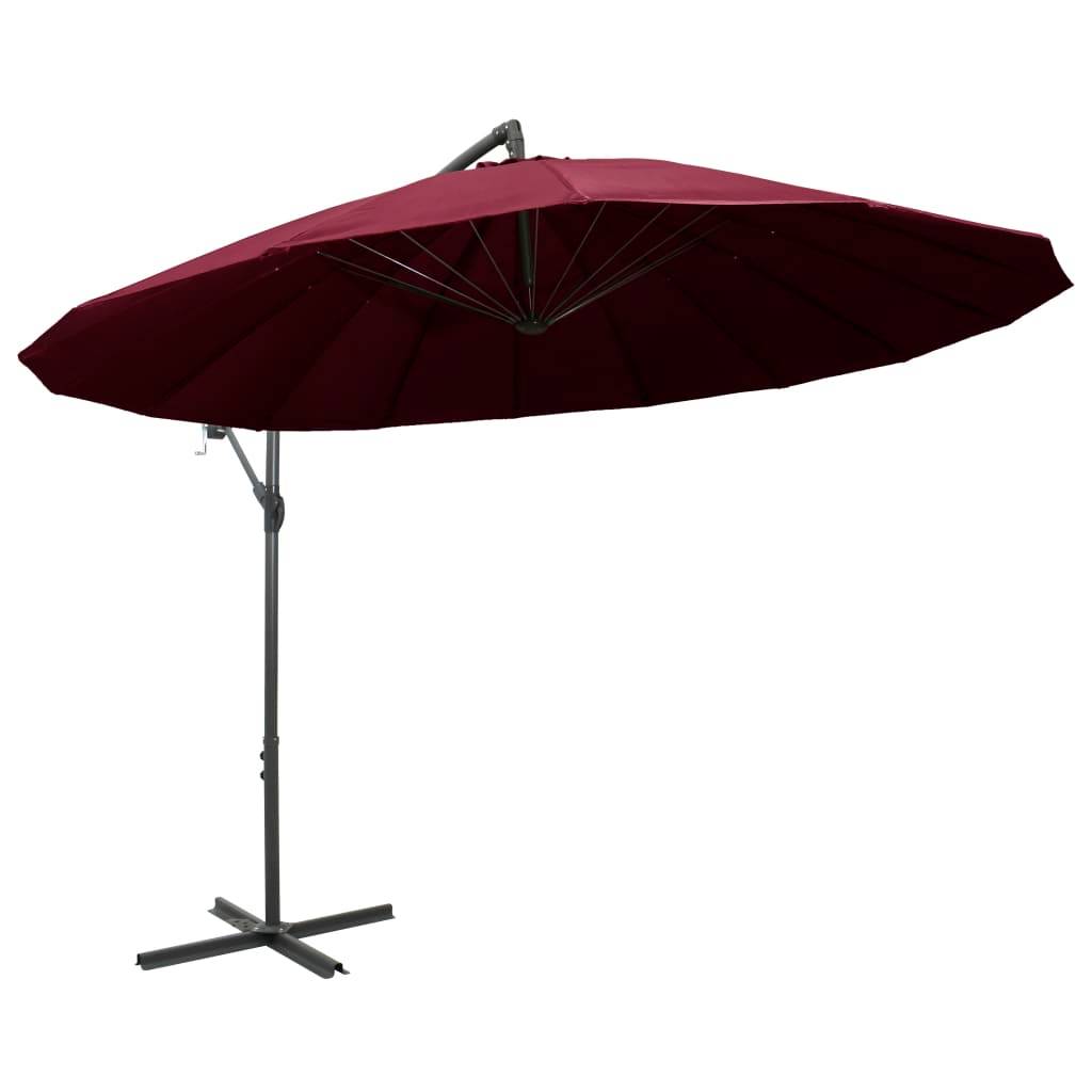 Helloshop26 - Parasol suspendu 3 m mât en aluminium bordeaux - Image 2