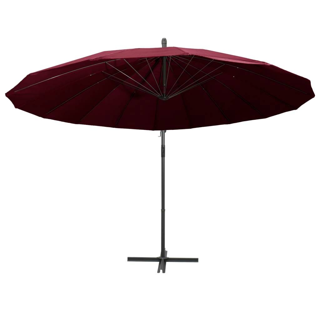 Helloshop26 - Parasol suspendu 3 m mât en aluminium bordeaux - Image 3