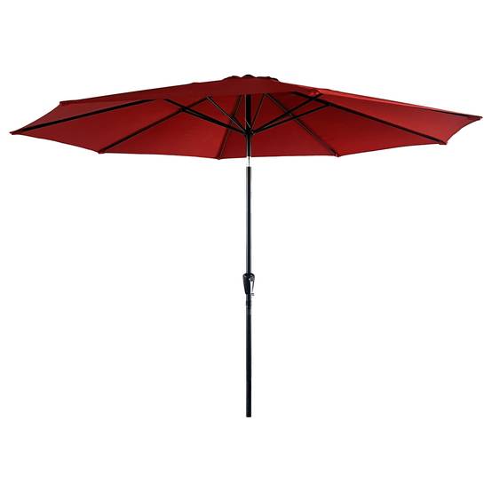Parasol droit HAPUNA rond 3,30m de diamètre rouge - HAPPY GARDEN - Imagen 1