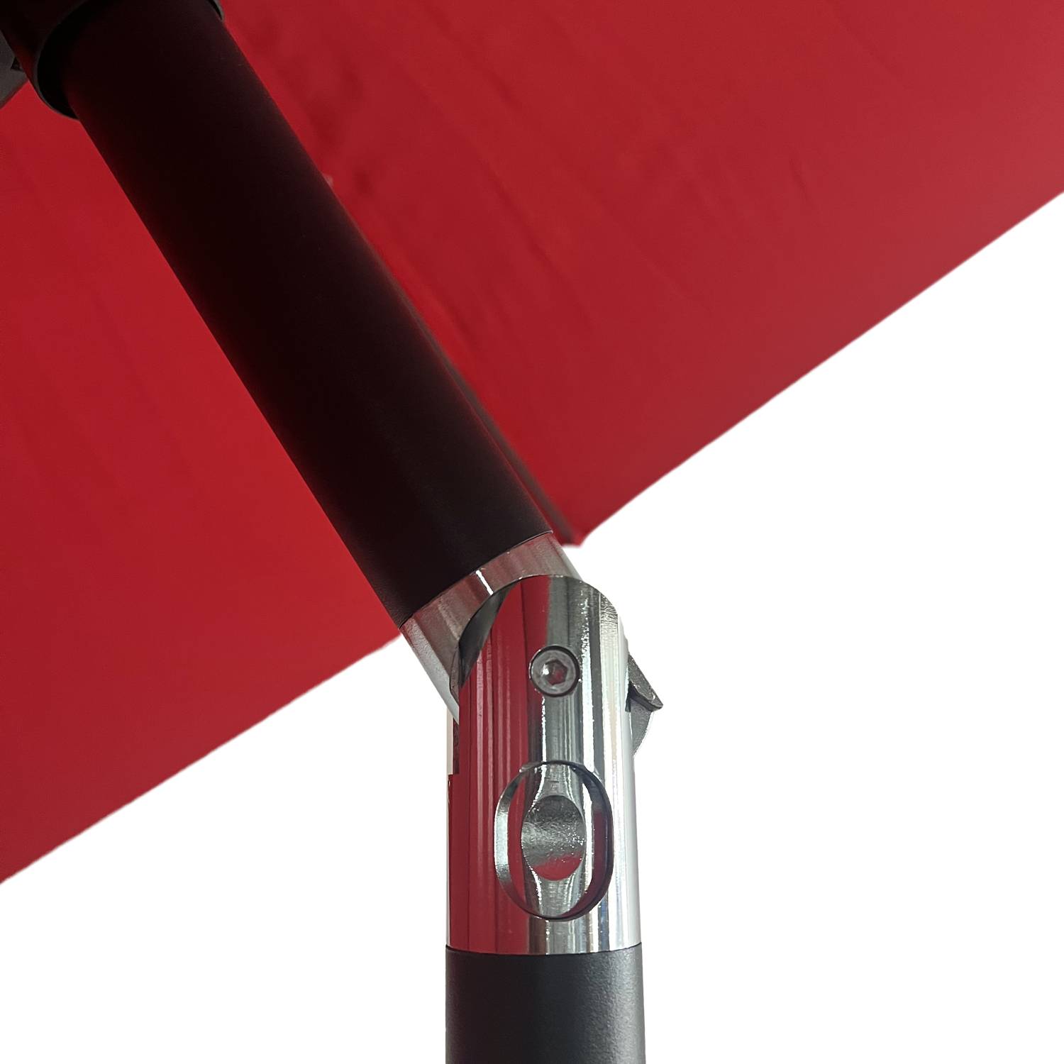 Parasol droit HAPUNA rond 3,30m de diamètre rouge - HAPPY GARDEN - Imagen 5