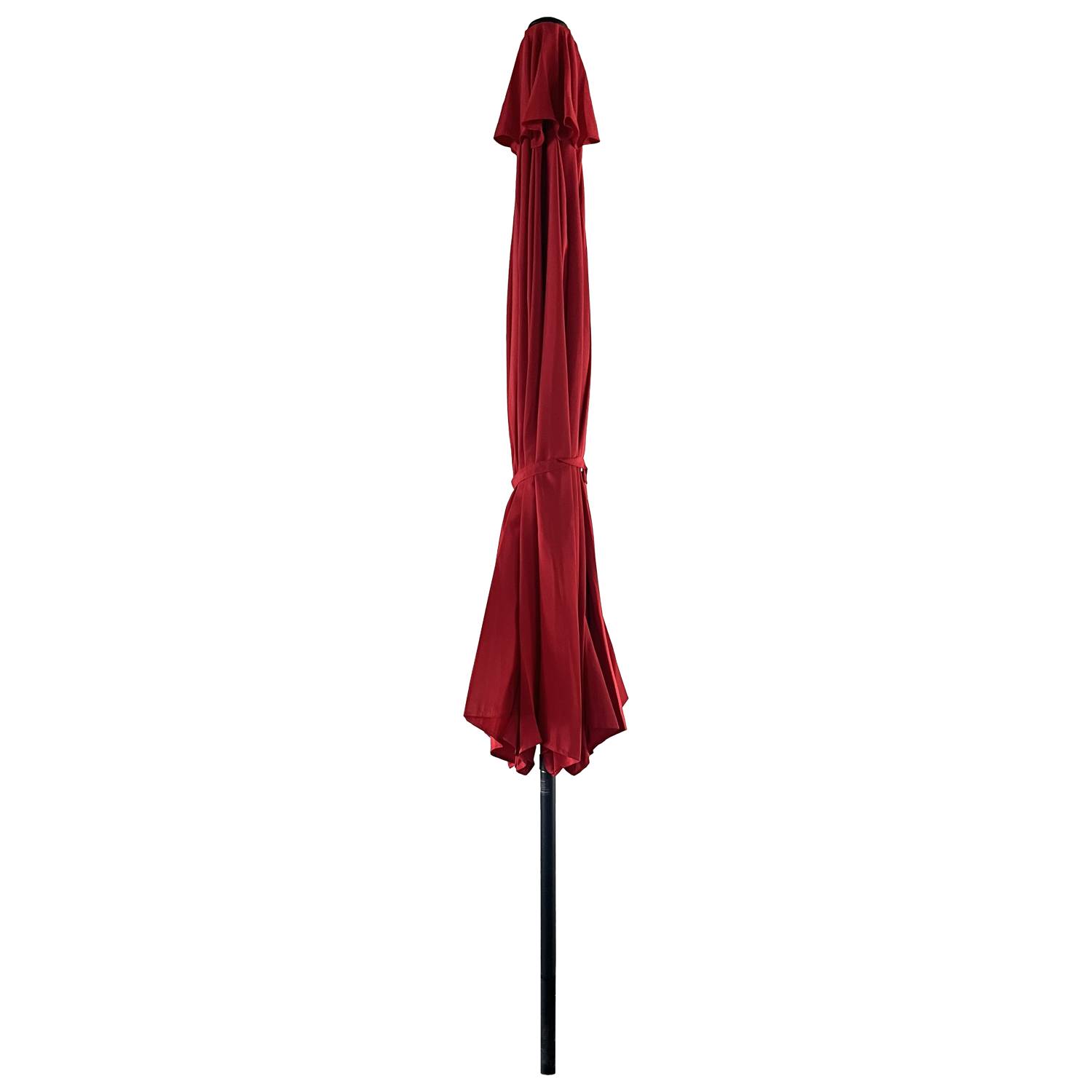 Parasol droit HAPUNA rond 3,30m de diamètre rouge - HAPPY GARDEN - Imagen 2