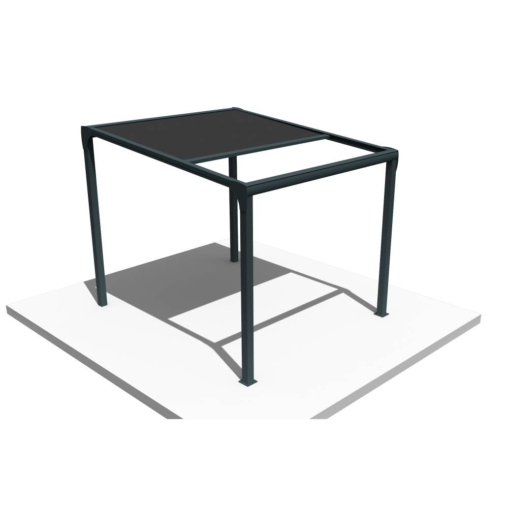 Pergola toile TILA îlot 4,00x3,00m Motorisé à télécommande + manœuvre de secours (Noir - Gris anthracite) - Alia Productions - Imagen 3