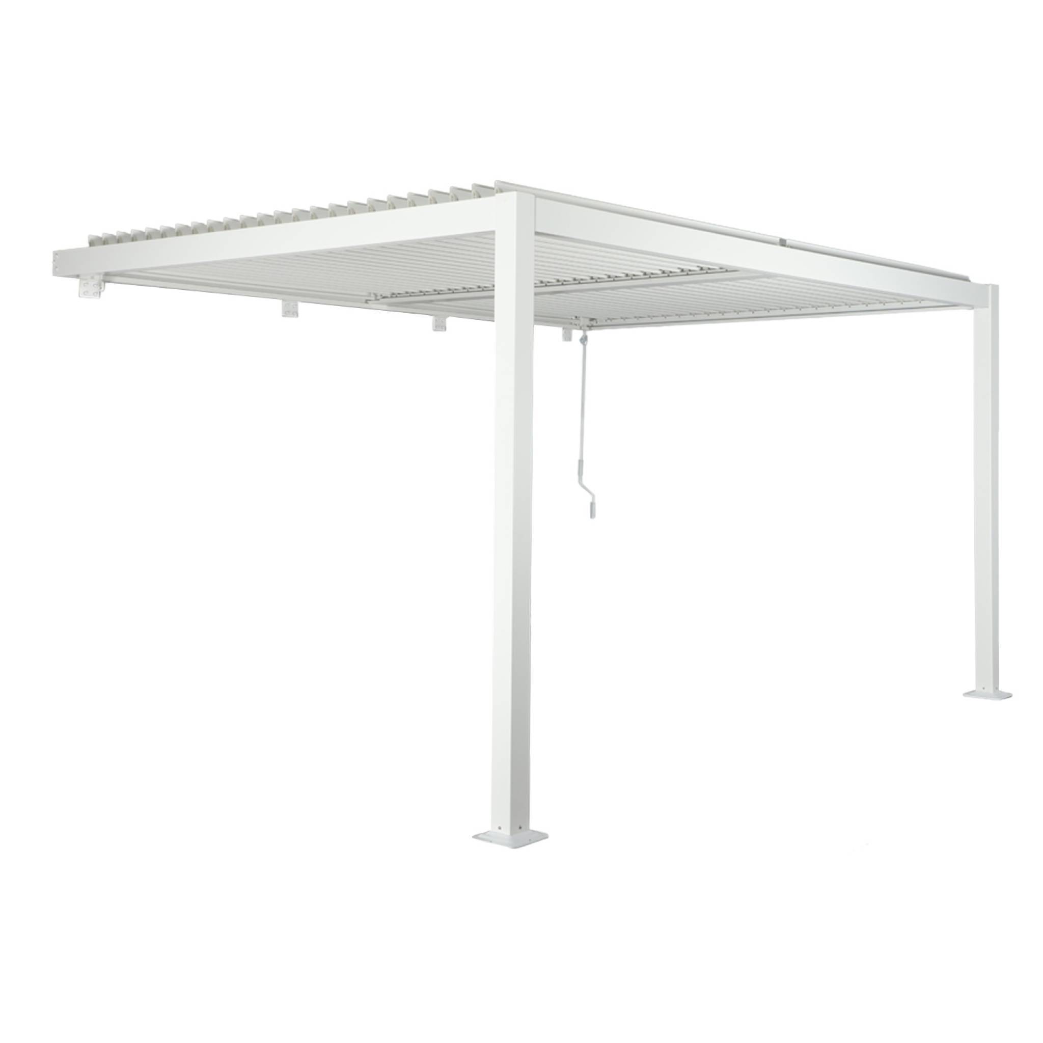 sweeek - Pergola bioclimatique aluminium adossée lames orientables 4x3m blanc Palace | sweeek - Image 2