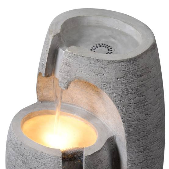 Fontaine de Jardin Urne 3 Niveaux LED Grise, Teamson Home - Image 5