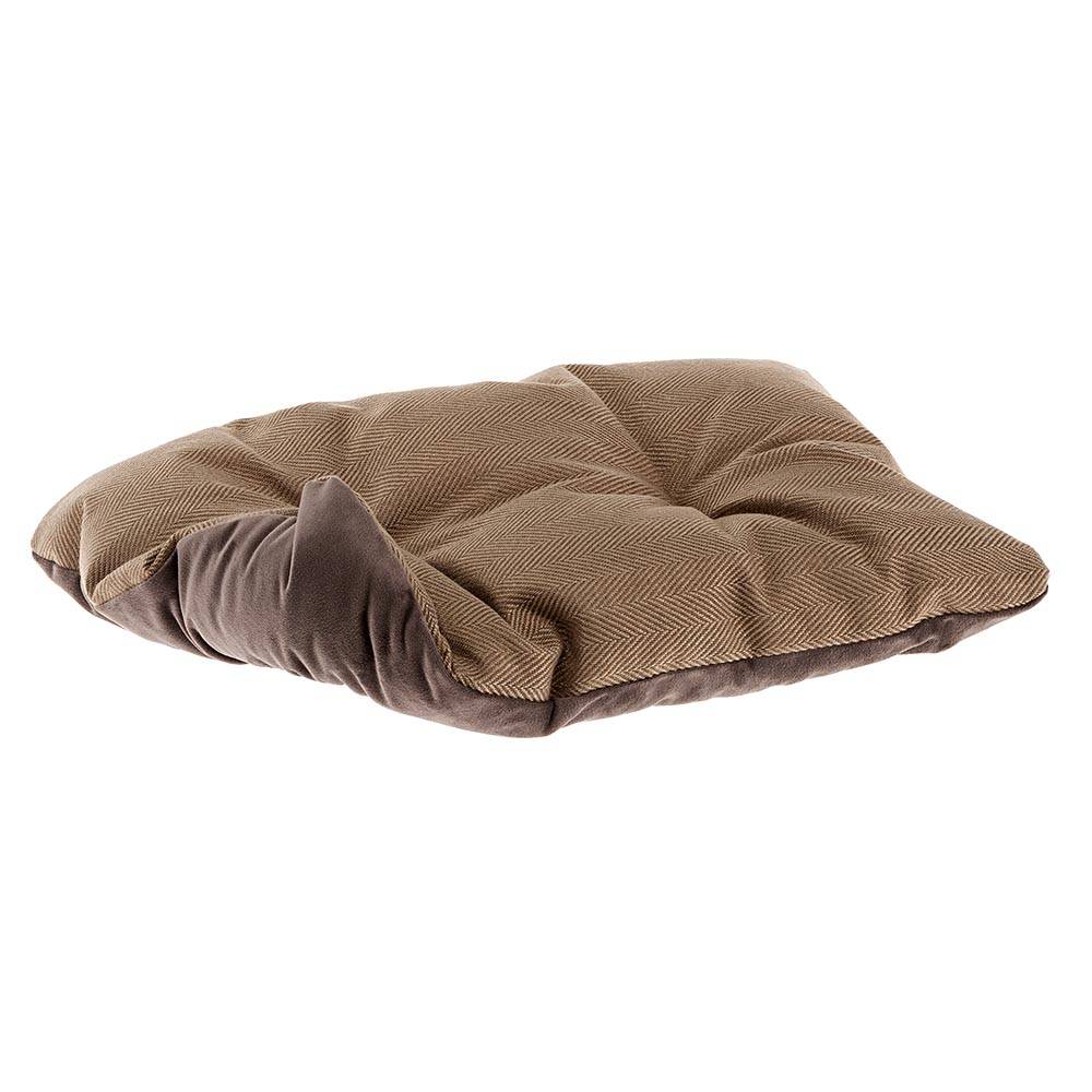 Ferplast - Lit Chiens et Chats Couchage CHESTER 50, avec Coussin Double-face, Tweed et Velours, Lavable, Marron - Imagen 5