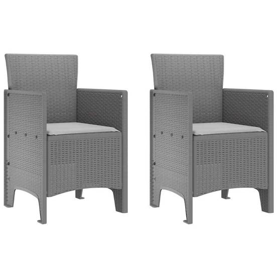 PANGIVO - Chaise de jardin polypropylènes gris clair 53 x 49 x 85 cm, Poids :12.6kg - PANGIVO - Image 2