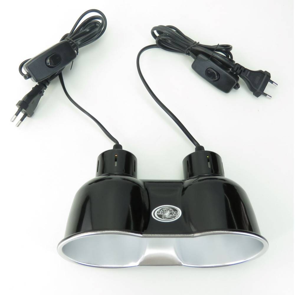 Zoomed - Zoo Med - support de lampe double nano LF-36E combo dome 80 w max total pour terrarium