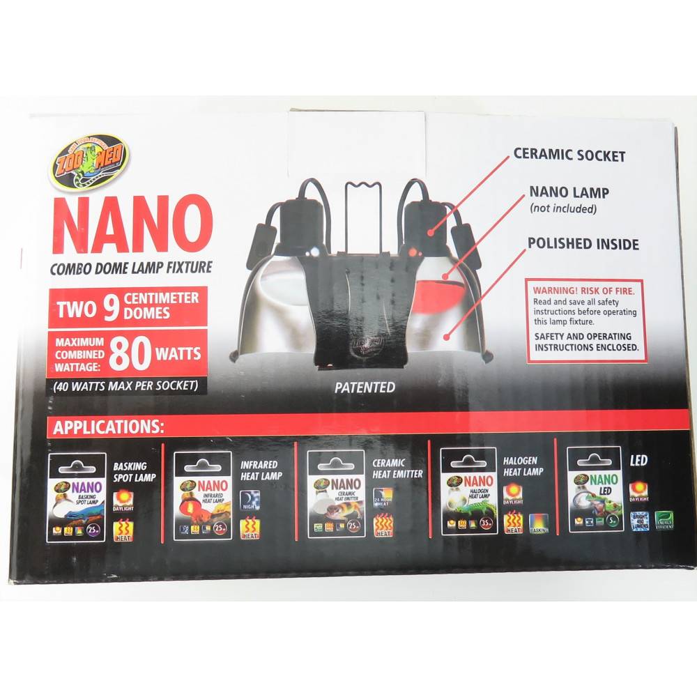 Zoomed - Zoo Med - support de lampe double nano LF-36E combo dome 80 w max total pour terrarium - Imagen 7