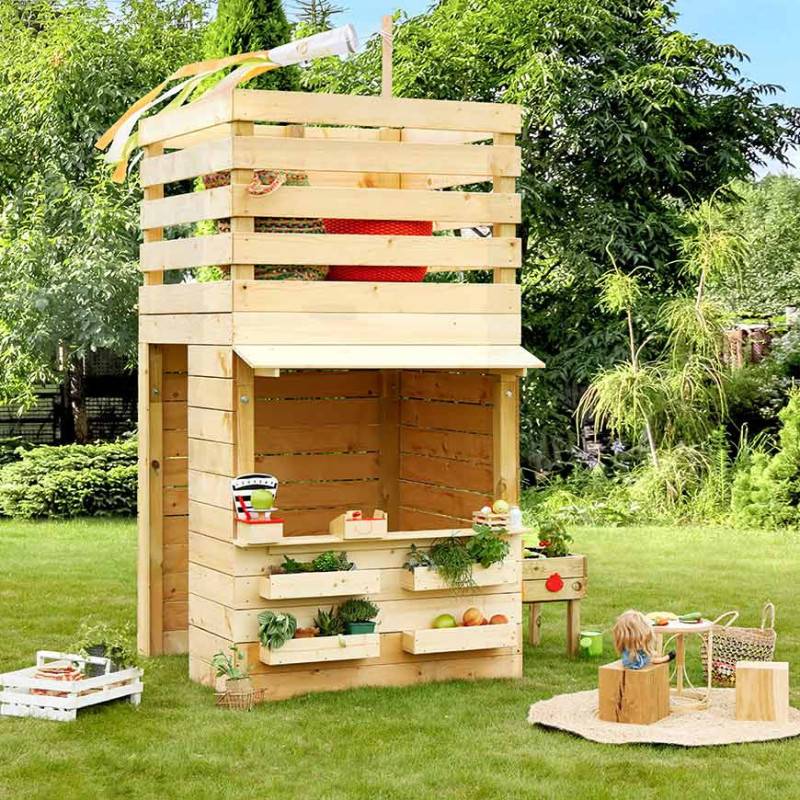 Soulet - Cabane tour en bois avec comptoir et bac à sable SHOPPING - Imagen 2
