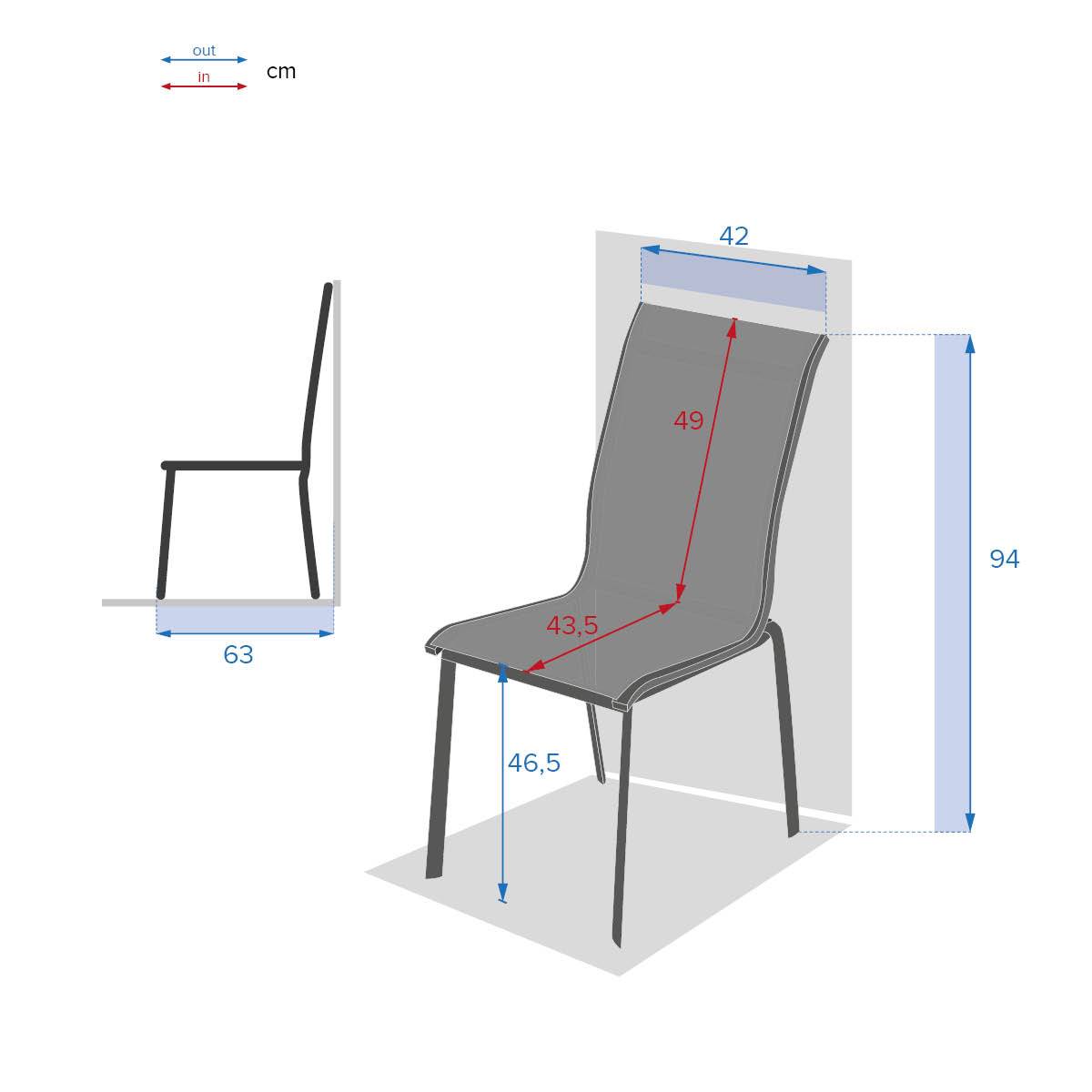 Hesperide - Chaise de jardin empilable "Axant" wengé & praline en aluminium traité époxy Hespéride - Image 4
