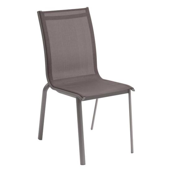 Hesperide - Chaise de jardin empilable "Axant" wengé & praline en aluminium traité époxy Hespéride - Image 2