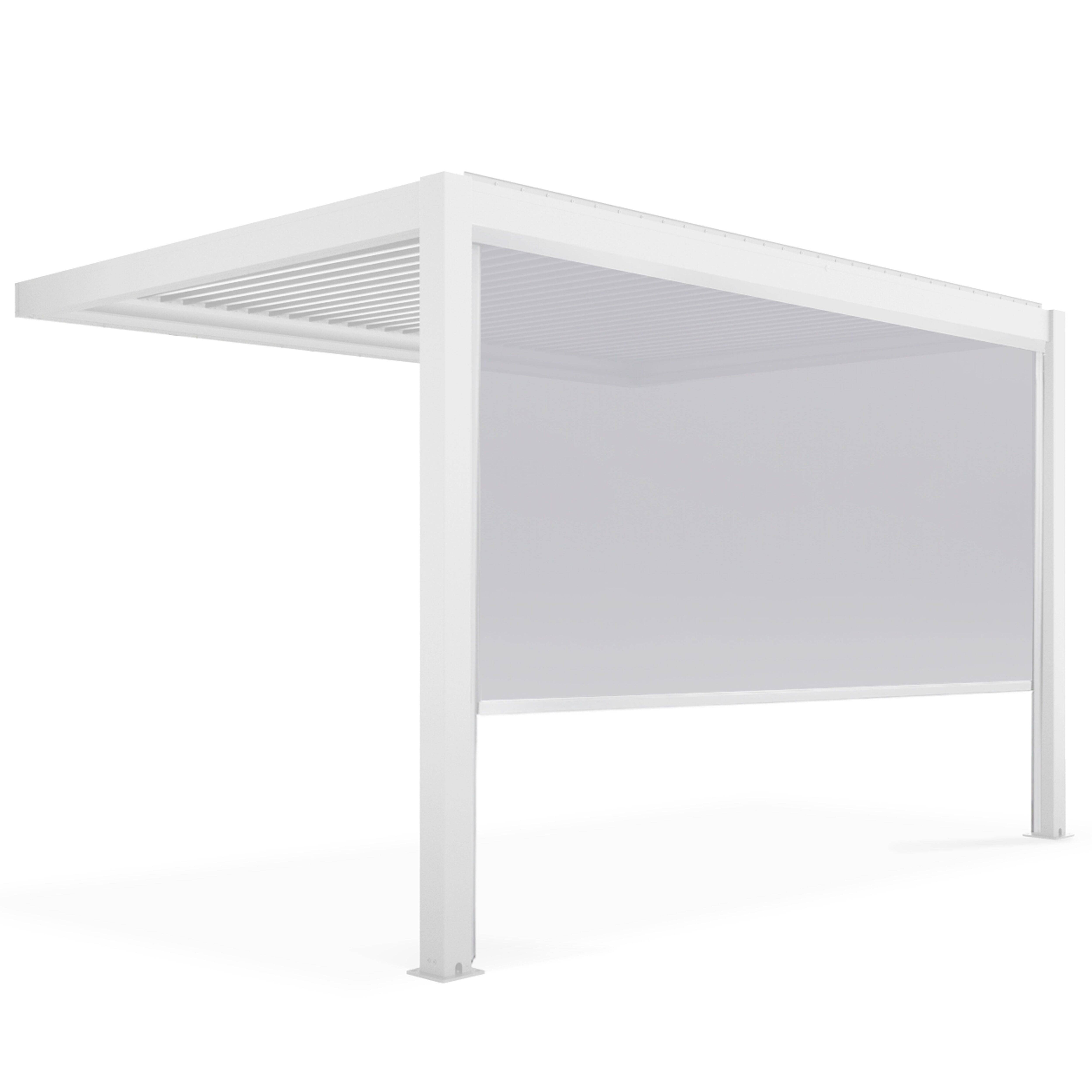 Oviala - Pergola bioclimatique adossée blanche 3x4m et 1 Store 3,73 x 2,34 m - Oviala - Imagen 2