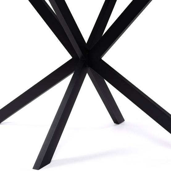Table à manger rectangle ALIX 8 personnes pied araignée noir et plateau effet marbre blanc ALASKA 160 cm - Image 4