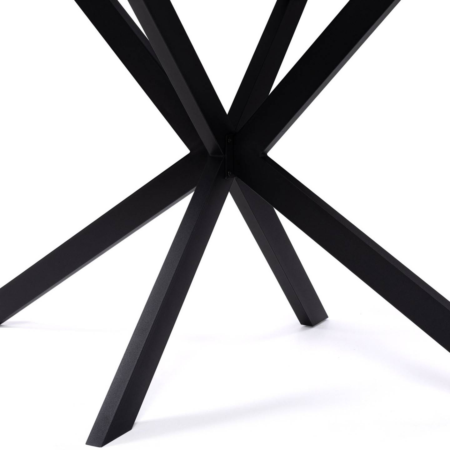 Table à manger rectangle ALIX 8 personnes pied araignée noir et plateau effet marbre blanc ALASKA 160 cm - Image 4
