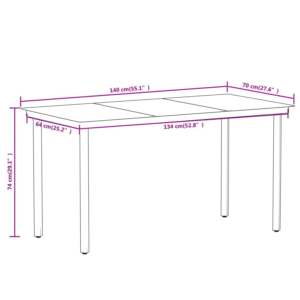 Salon de Jardin 6P 140cm Rotin PVC et Acier pour Terrasse Noir – ComfortXL Outdoor Living - Image 8
