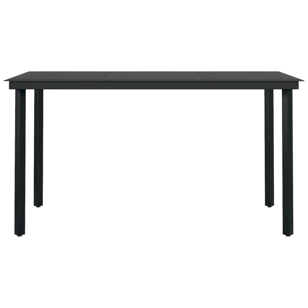 Salon de Jardin 6P 140cm Rotin PVC et Acier pour Terrasse Noir – ComfortXL Outdoor Living - Image 6