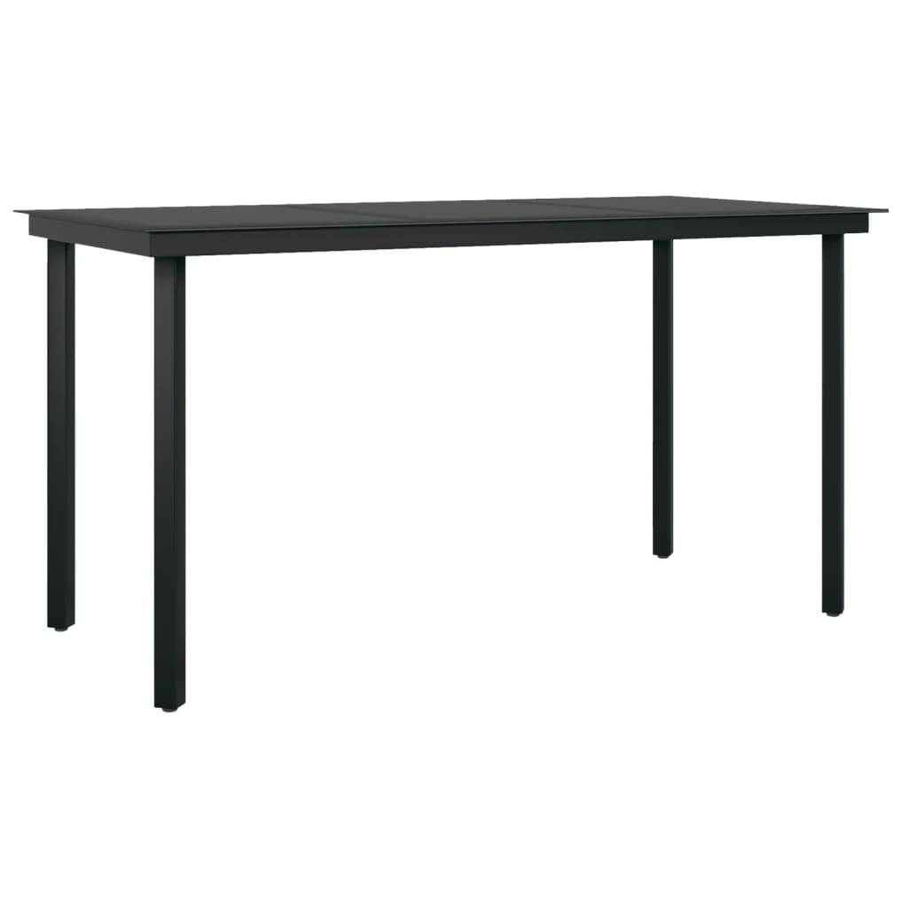 Salon de Jardin 6P 140cm Rotin PVC et Acier pour Terrasse Noir – ComfortXL Outdoor Living - Image 5