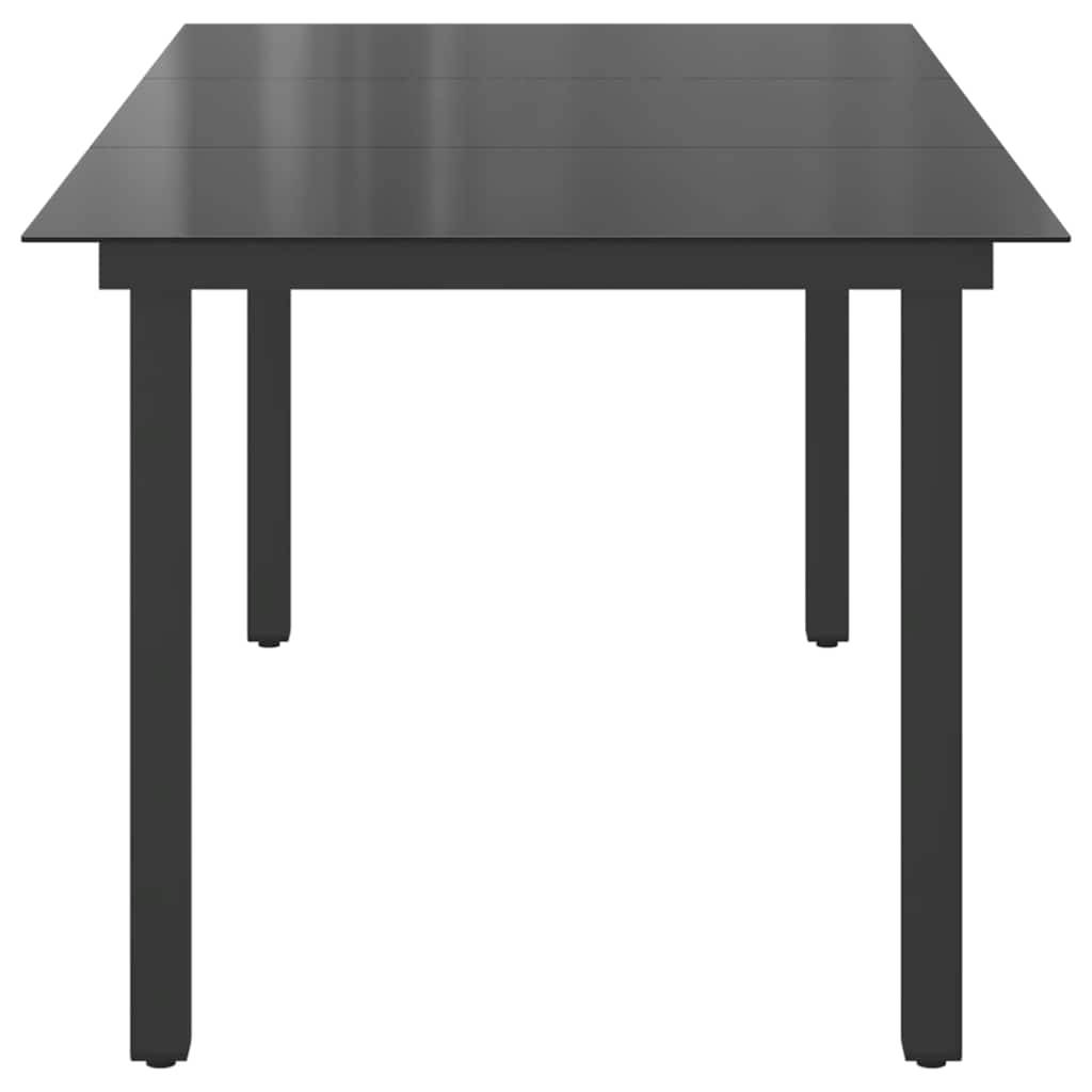 Table de jardin Aluminium et verre Noir 190 x 90 x 74 cm - PANGIVO - Image 6