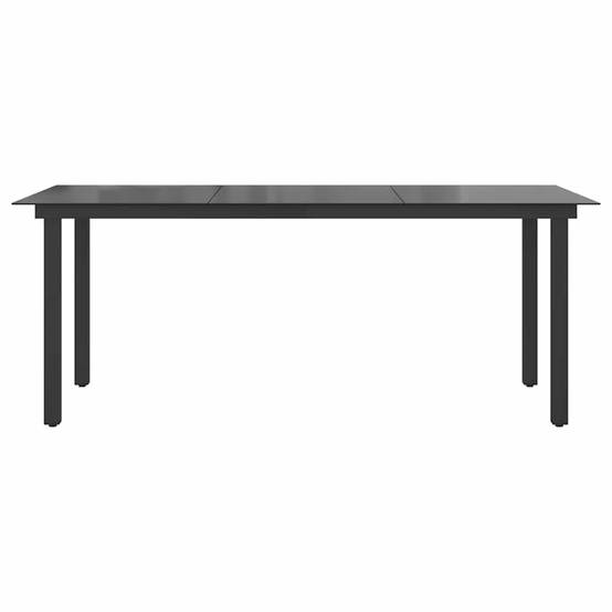 Table de jardin Aluminium et verre Noir 190 x 90 x 74 cm - PANGIVO - Image 5