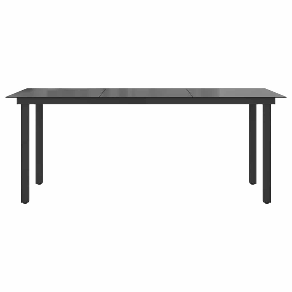 Table de jardin Aluminium et verre Noir 190 x 90 x 74 cm - PANGIVO - Image 5