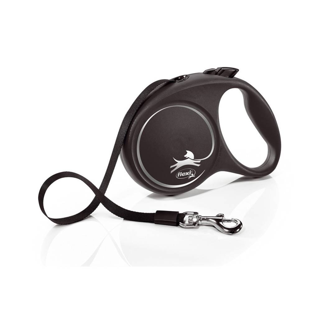 Flexi - Flexi Black Design L sangle 5 mètres laisse pour chien max 50 kg noir et argent. - Image 1