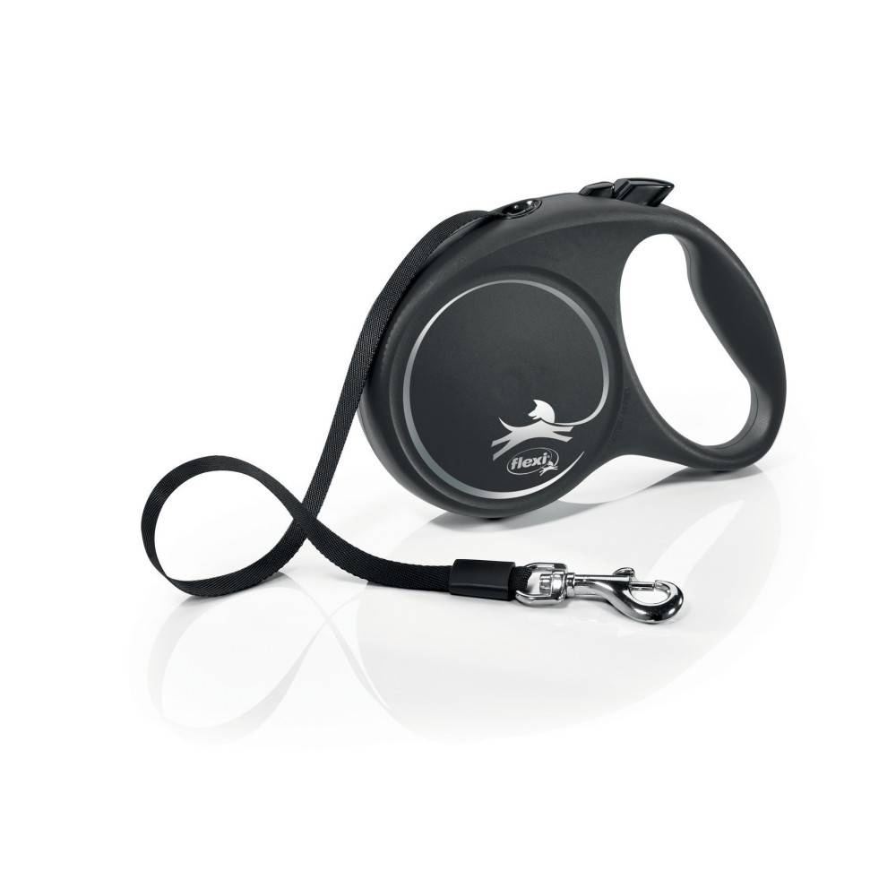 Flexi - Flexi Black Design L sangle 5 mètres laisse pour chien max 50 kg noir et argent. - Image 5