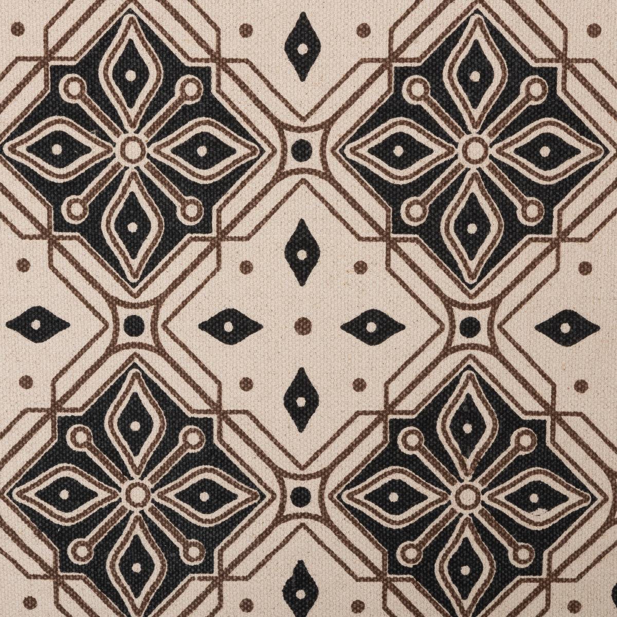 Atmosphera - Tapis de couloir en Coton Beige et Noir motif mosaïque 80 x 200 cm - Imagen 3