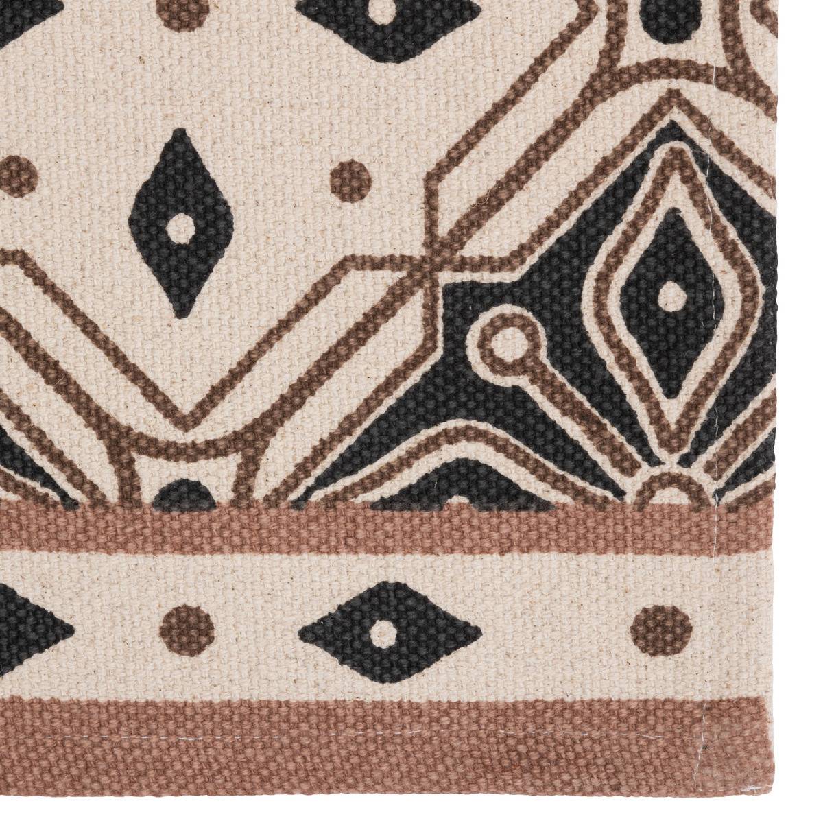 Atmosphera - Tapis de couloir en Coton Beige et Noir motif mosaïque 80 x 200 cm - Imagen 2