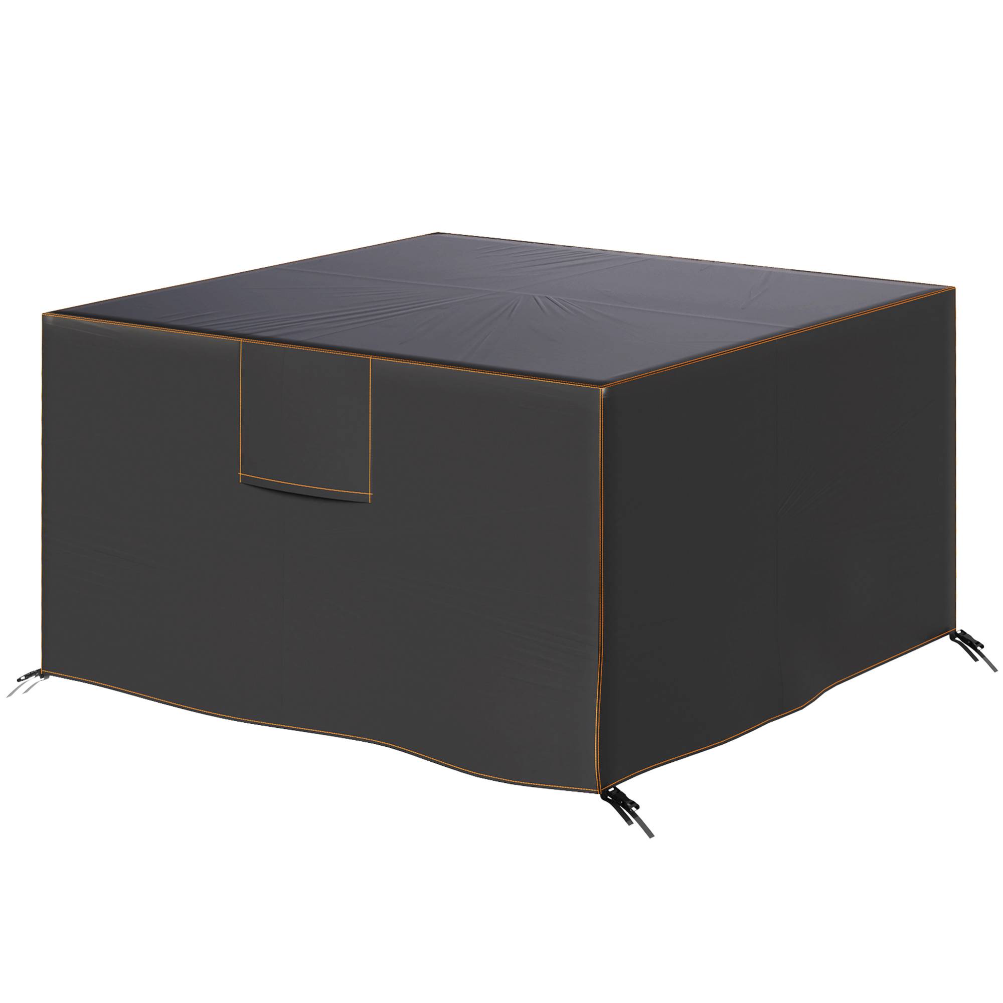 ComfortXL - Housse mobilier de jardin Oxford 420D 125 x 125 x 74 cm noire pour terrasse protection pluie UV et vent - Image 2