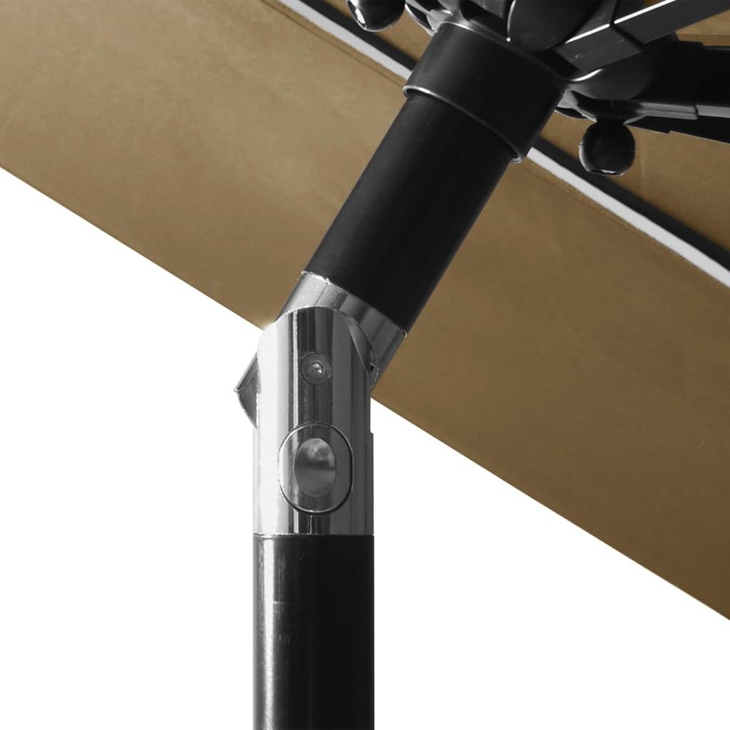 Vidaxl - Parasol de jardin à 3 niveaux avec mât en aluminium taupe 3 m vidaXL 313871 - Imagen 4