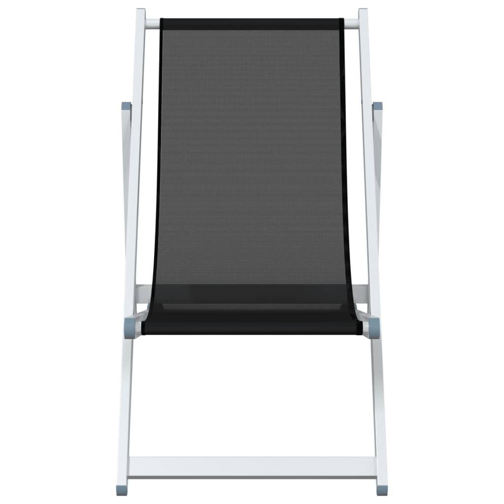 Maison Chic - lot de 2 Chaises de plage pliantes - Bain de soleil - Transat noir aluminium et textilène HL306 - Image 4