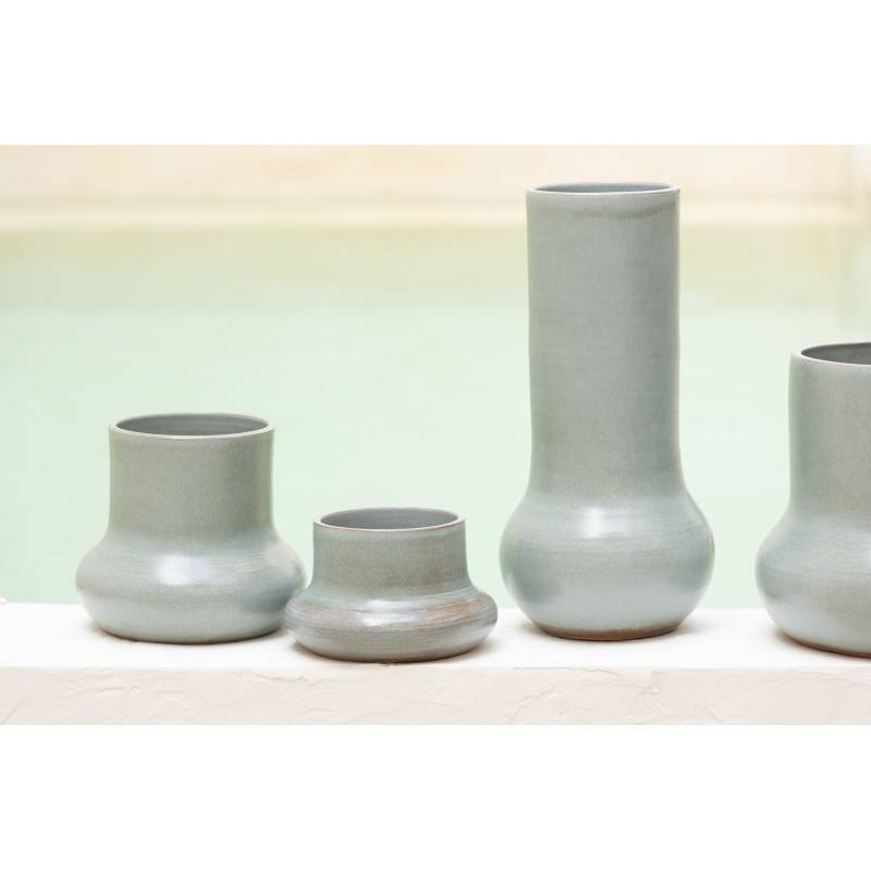 J-Line - Vase en céramique bleu gris 14x14x40 cm - J-Line - Image 4