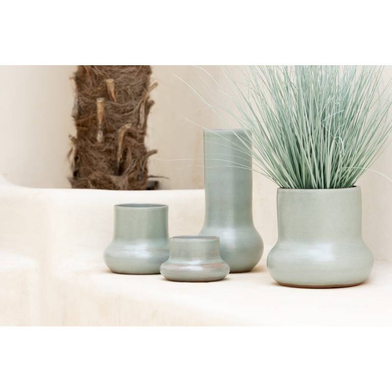 J-Line - Vase en céramique bleu gris 14x14x40 cm - J-Line - Image 3