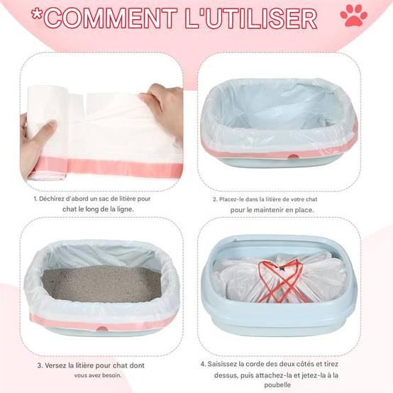 Sacs à litière pour chat ,104*45 cm ,30pcs DtopbuyAge - Image 2