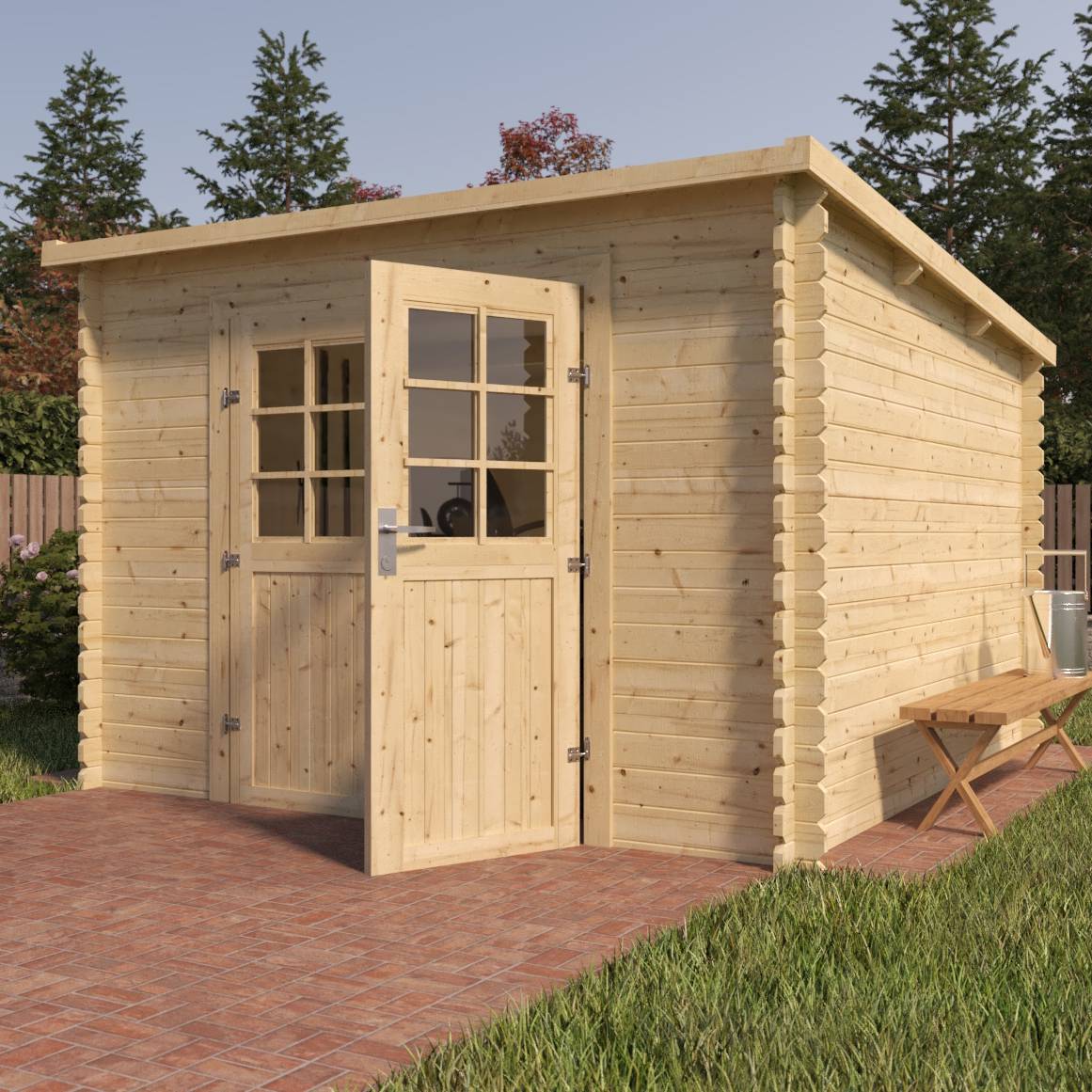 Eden Partenaire Jardin - Abri de jardin en bois de 7.53m² avec toit mono pente et double porte - Image 4