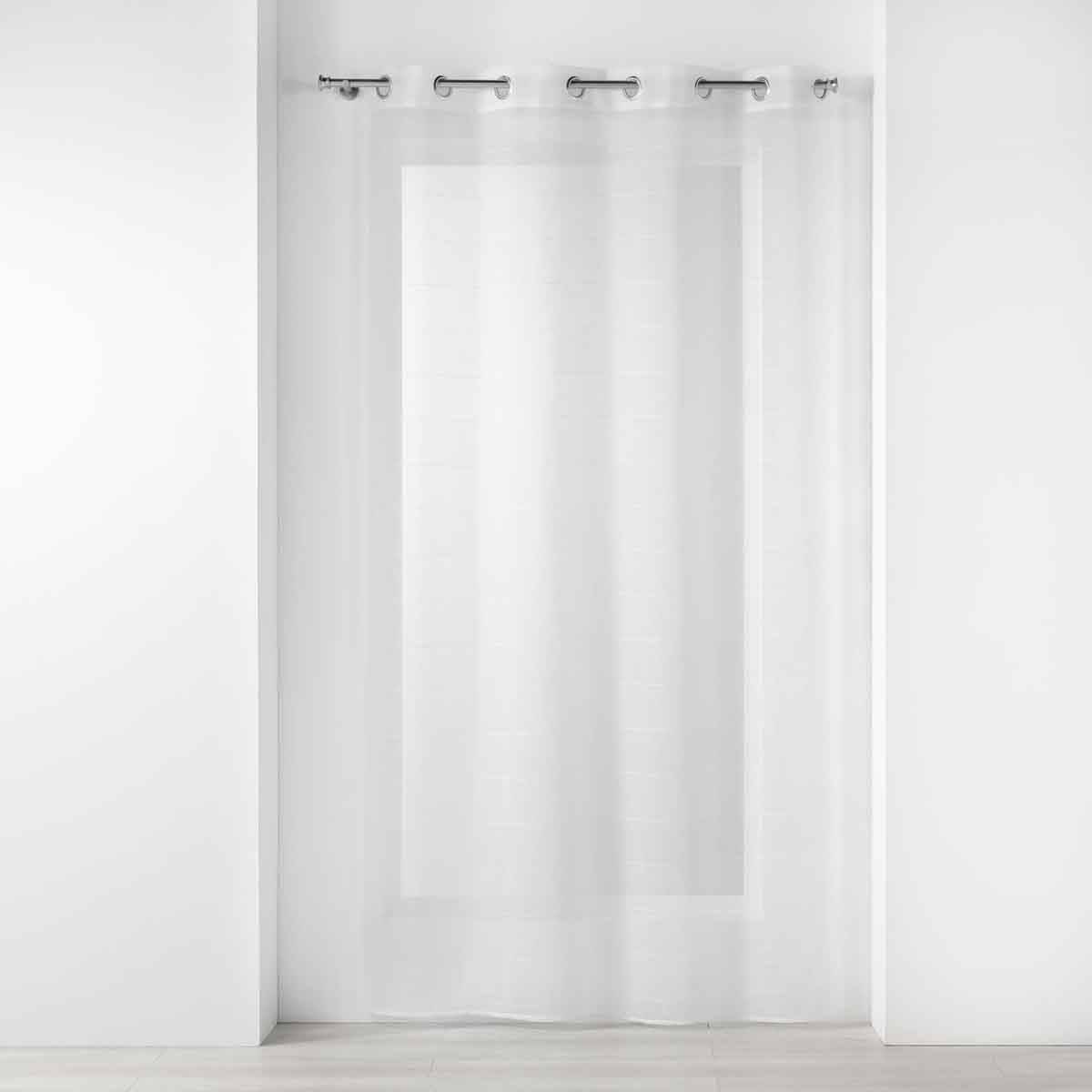 Rideau Voilage à Œillets "Ninon" 140x240cm Blanc - Image 1
