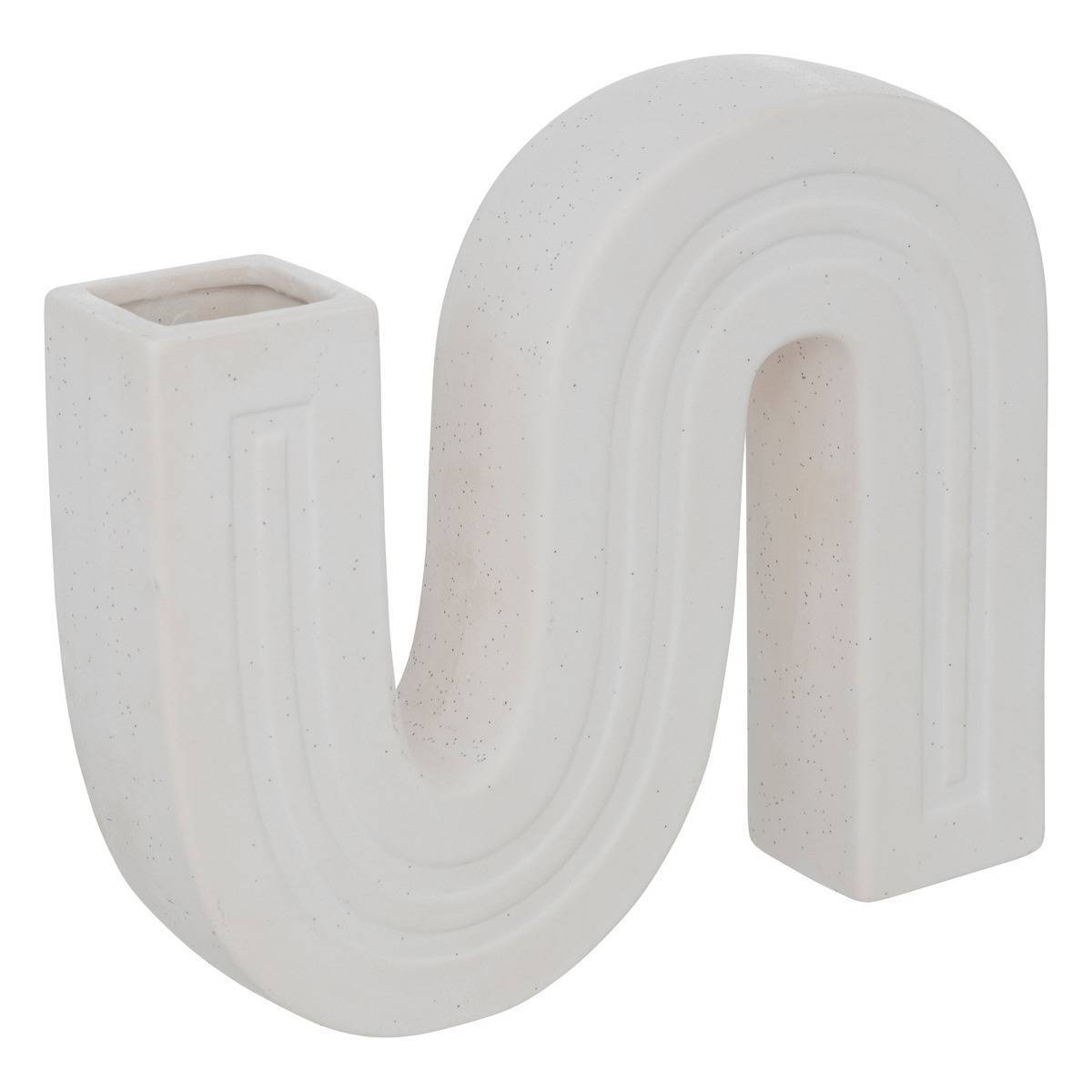 Atmosphera - Soliflore "Olme" en céramique H24,8cm blanc - Atmosphera Créateur d'intérieur - Imagen 2