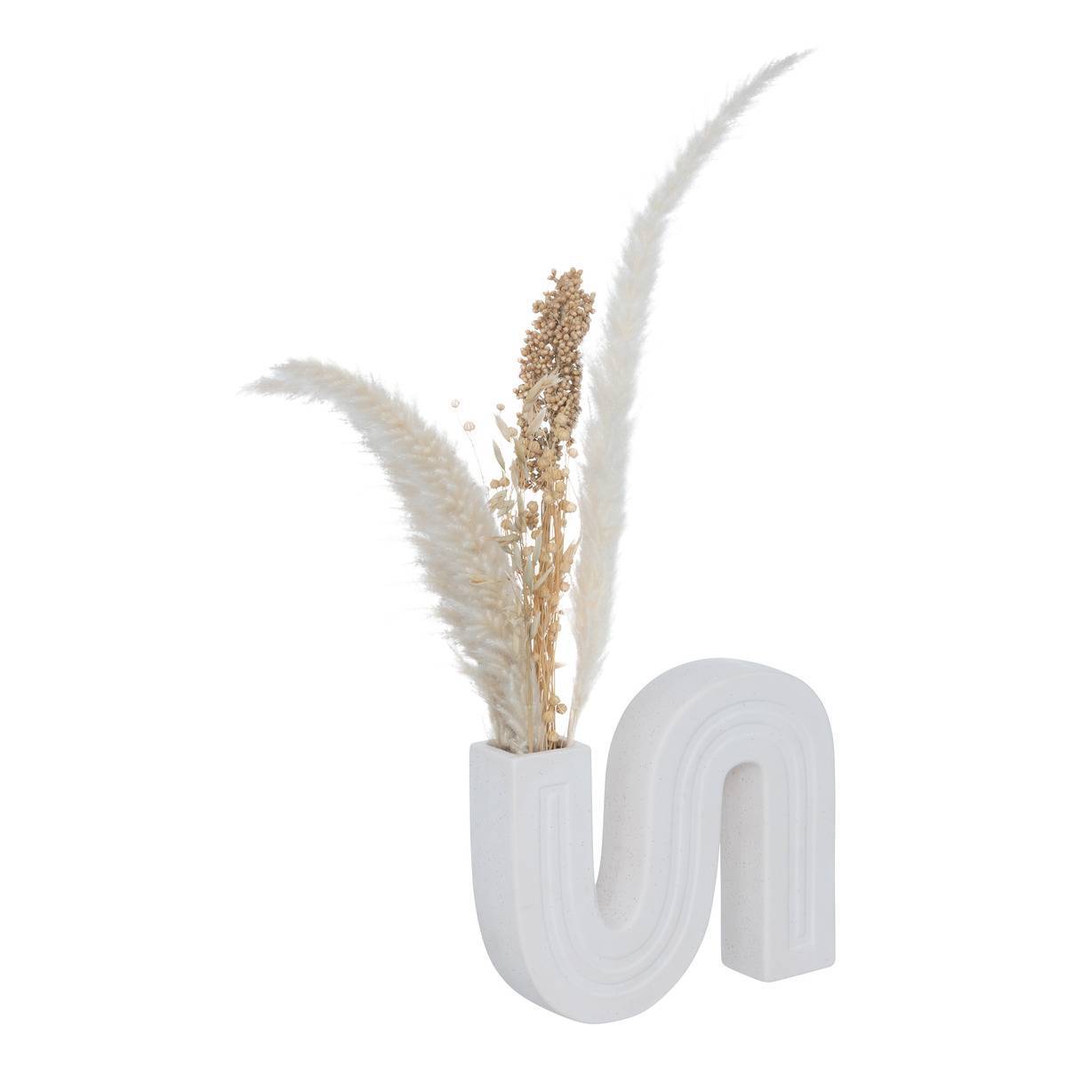 Atmosphera - Soliflore "Olme" en céramique H24,8cm blanc - Atmosphera Créateur d'intérieur - Imagen 3